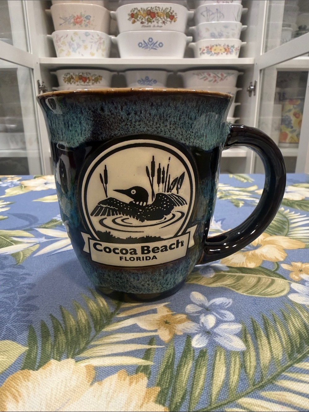 Cocoa Beach Florida Ceramic Mug - Blue/Brown